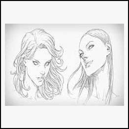 SkillShare - How To Draw Faces - Female Heads- Downward and Upward Angles - Three Quarter View